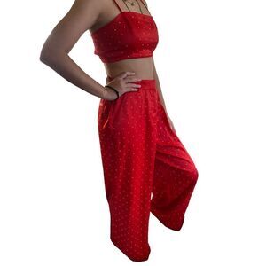House Of Harlow NWT Crop Top + Baggy Pants Set Outfit Spacecore AvantGarde Red M